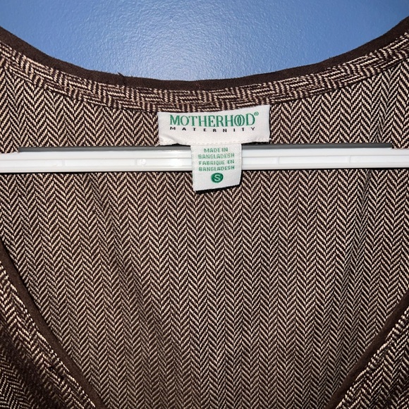 Motherhood Maternity Brown V-Neck Mini Dress - Picture 3 of 3